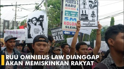 Buruh dan Mahasiswa di Yogyakarta Gelar Aksi Tolak RUU Omnibus Law
