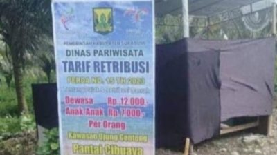 Dispar Kabupaten Sukabumi Angkat Bicara Terkait Banner Tarif Masuk Pantai Cibuaya Viral